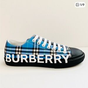 Burberry Men's Larkhall Low Top Blue Azure Sneakers A5722 women’s size 6